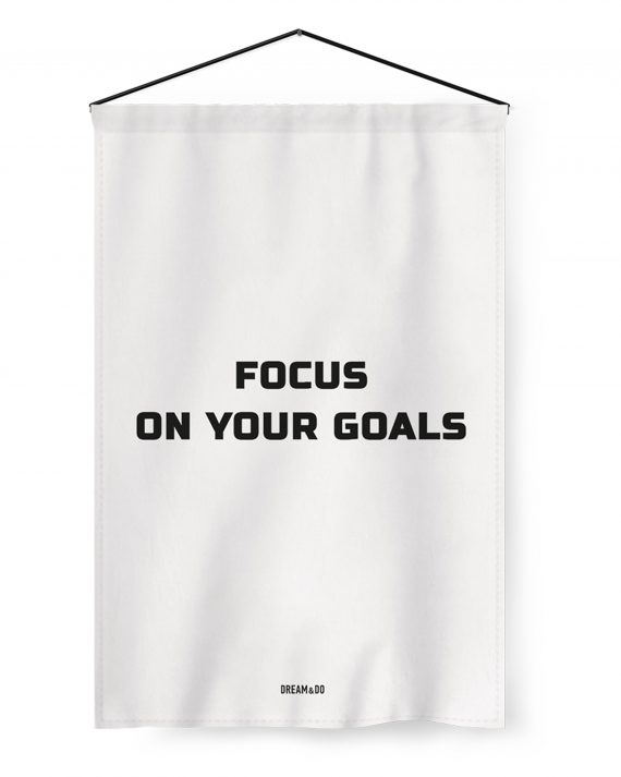 Motivational tapestry Focus on your goals Flag