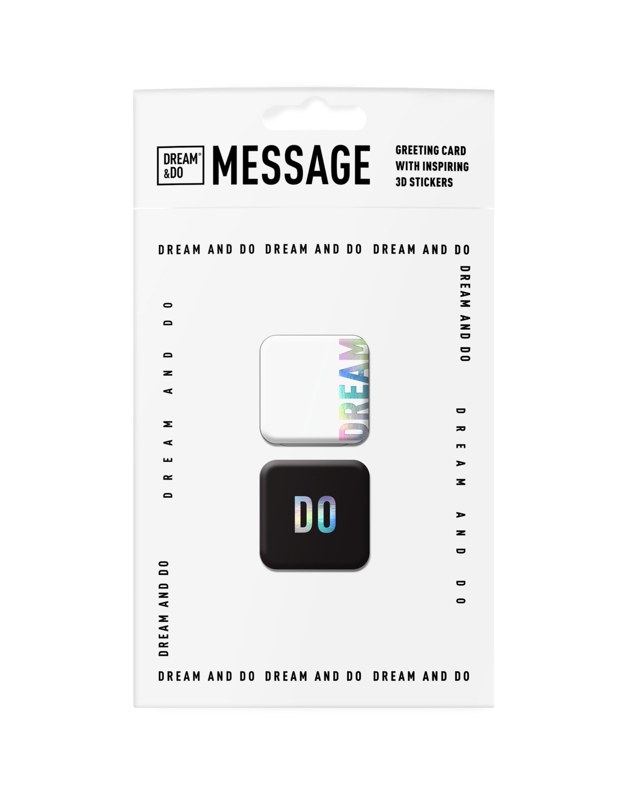 3D sticker and greeting card Dream&Do message