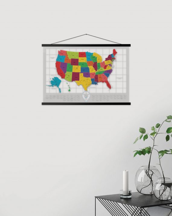 Transparent scratch map of the US Travel Map USA Air