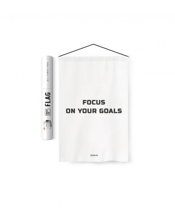 Motivational tapestry Focus on your goals Flag