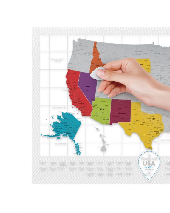 Transparent scratch map of the US Travel Map USA Air